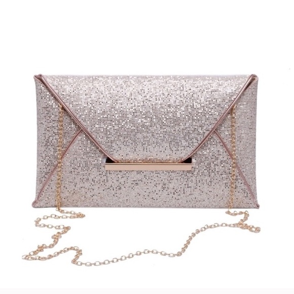 Handbags - NEW Rose Gold Glitter Crossbody Bag